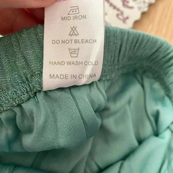 🆕Pretty Angel Linen Blend Aqua Lace-Trim Palazzo Pants S🆕 - Picture 10 of 12